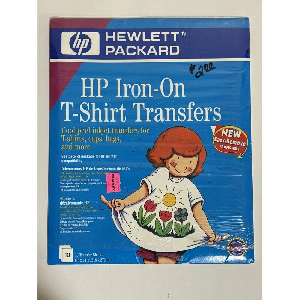 (2) Packs - Sealed HP Iron-On Inkjet T-Shirt Transfers- 10 sheets per Pack NEW